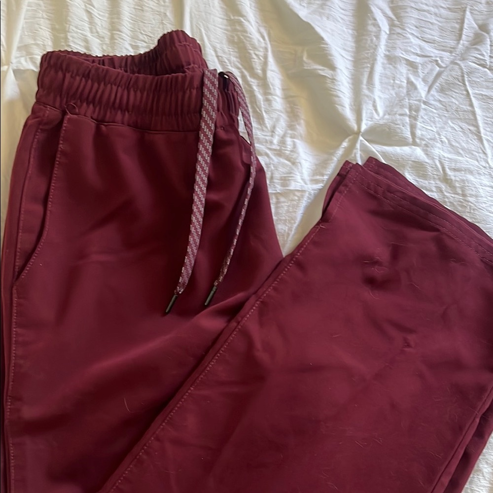 Burgundy Jaanuu Wide Leg Scrub Pants